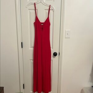Kookai Red Spaghetti Strap Maxi Dress